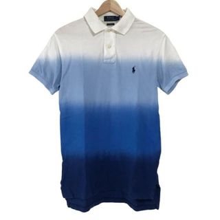 ポロラルフローレン(POLO RALPH LAUREN)のPOLObyRalphLauren(ポロラルフローレン) 半袖ポロシャツ サイズS メンズ - 白×ライトブルー×ブルー グラデーション(ポロシャツ)