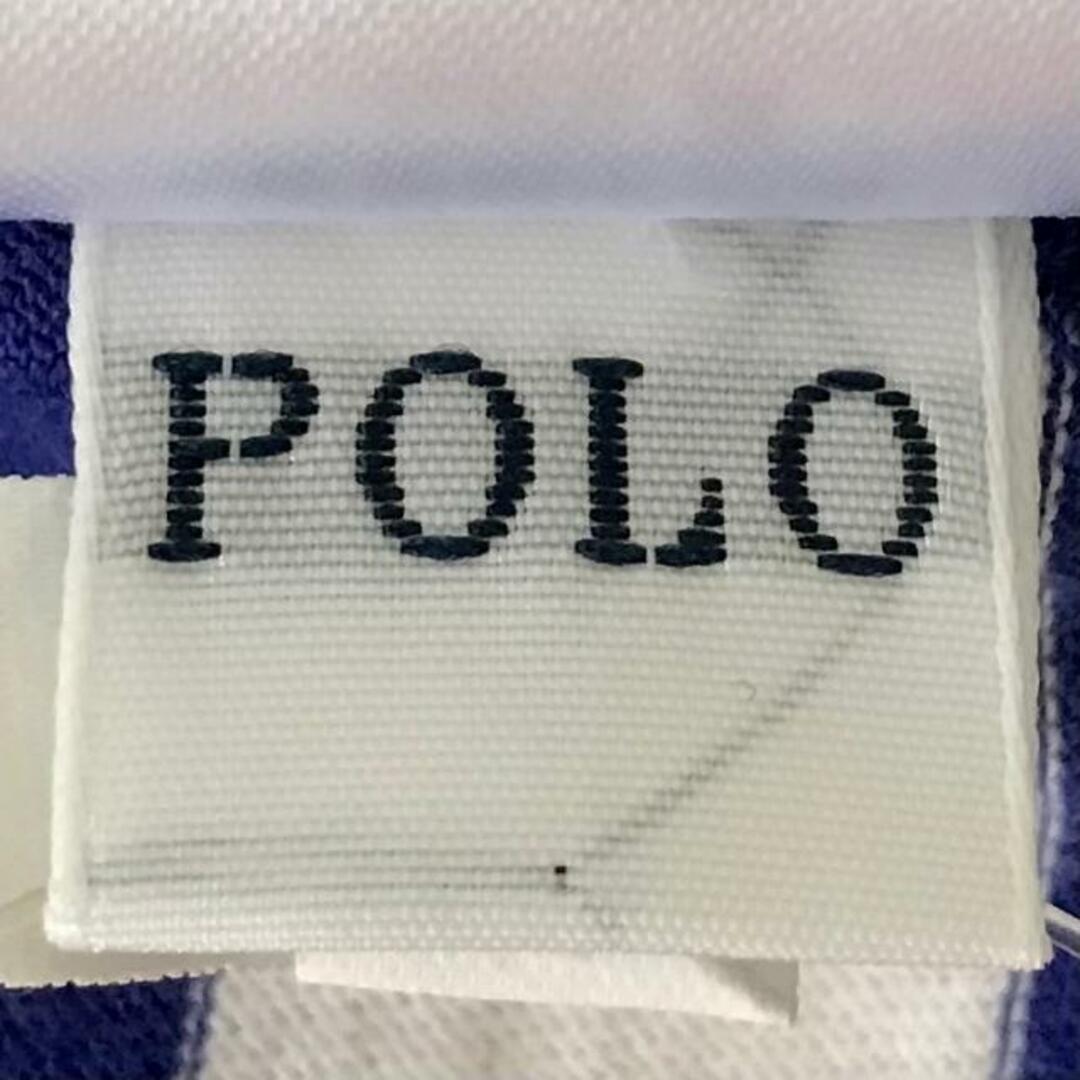 POLO RALPH LAUREN(ポロラルフローレン)のPOLObyRalphLauren(ポロラルフローレン) 半袖Tシャツ サイズS メンズ - 白×パープル クルーネック/ボーダー メンズのトップス(Tシャツ/カットソー(半袖/袖なし))の商品写真