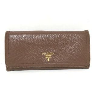 プラダ(PRADA)のPRADA(プラダ) 長財布 - ダークブラウン レザー(財布)