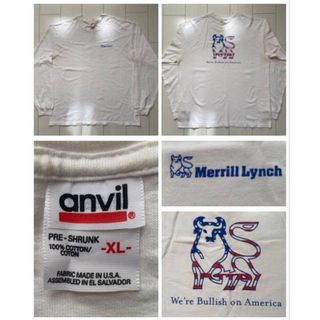 Anvil - 90s USA製 MERRILL LYNCH メリル リンチ 企業 ロンT XL