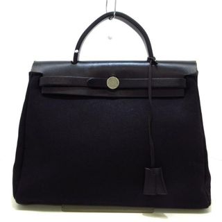 エルメス(Hermes)のHERMES(エルメス) ハンドバッグ エールバッグPM 黒 シルバー金具 トワルオフィシエ×レザー(ハンドバッグ)