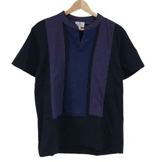 ランバンオンブルー(LANVIN en Bleu)のLANVIN en Bleu(ランバンオンブルー) 半袖カットソー サイズ48 XL レディース - 黒×パープル×ネイビー(カットソー(半袖/袖なし))