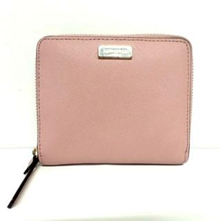 ケイトスペードニューヨーク(kate spade new york)のKate spade(ケイトスペード) 2つ折り財布美品  - WLRU2909 ピンクベージュ ラウンドファスナー レザー(財布)