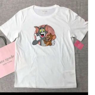 ケイトスペードニューヨーク(kate spade new york)の新品　ケイトスペード　トム＆ジェリー　Tシャツ　白　XSサイズ(Tシャツ(半袖/袖なし))