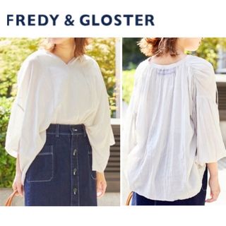 フレディアンドグロスター(FREDY & GLOSTER)のFREDY&GLOSTER コットンシフォンギャザーブラウス(カットソー(長袖/七分))