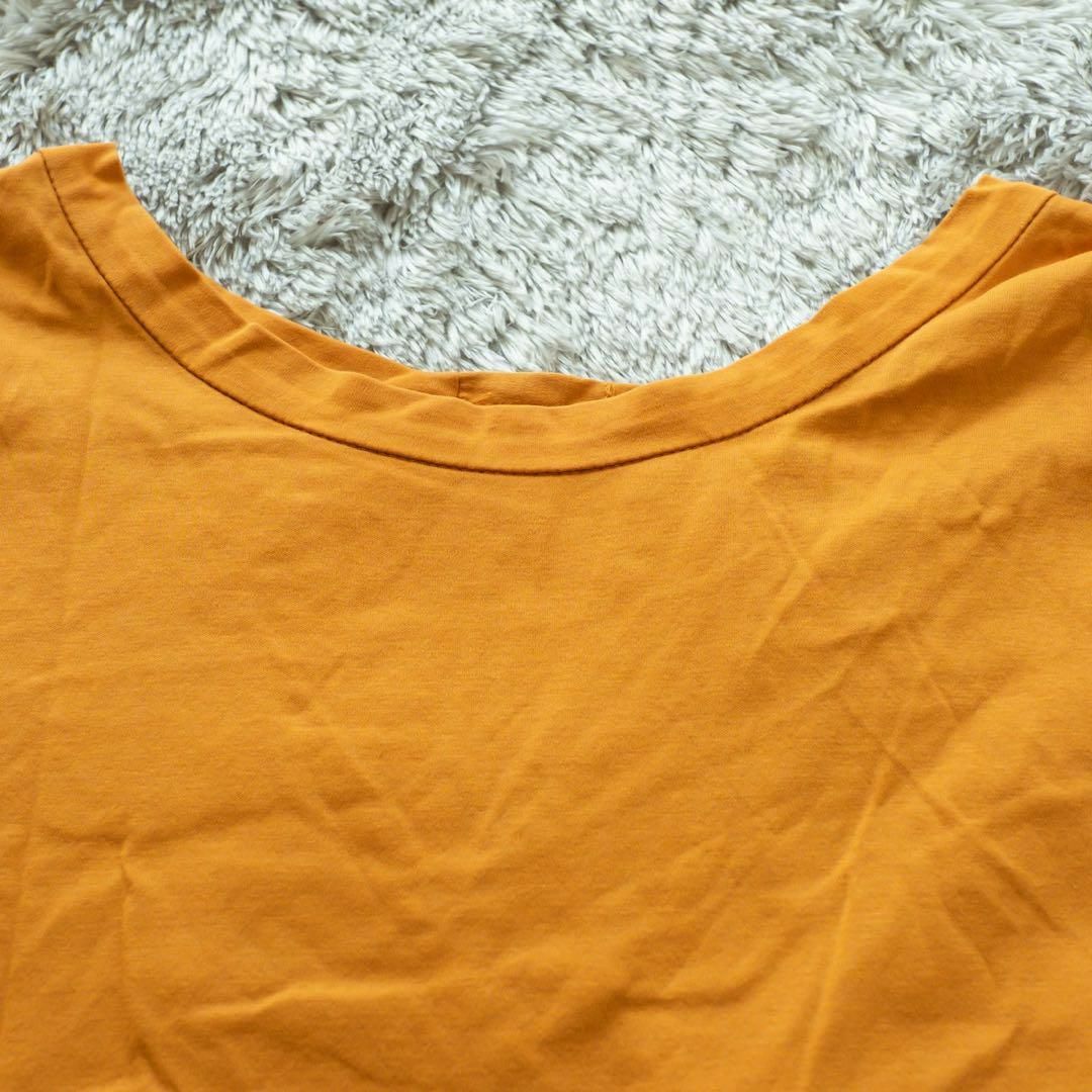 【innowave】イノウェーブ カットソー 袖ボリューム【M】オレンジ 上品 レディースのトップス(Tシャツ(半袖/袖なし))の商品写真