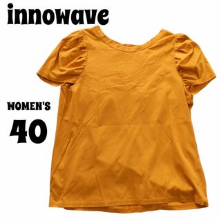 【innowave】イノウェーブ カットソー 袖ボリューム【M】オレンジ 上品(Tシャツ(半袖/袖なし))