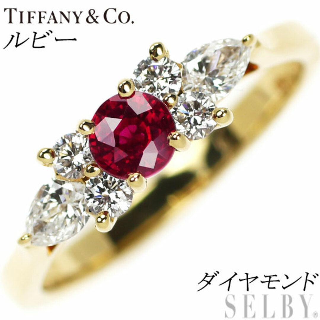 Tiffany & Co.(ティファニー)のティファニー K18YG ルビー ダイヤモンド リング セブンストーン レディースのアクセサリー(リング(指輪))の商品写真