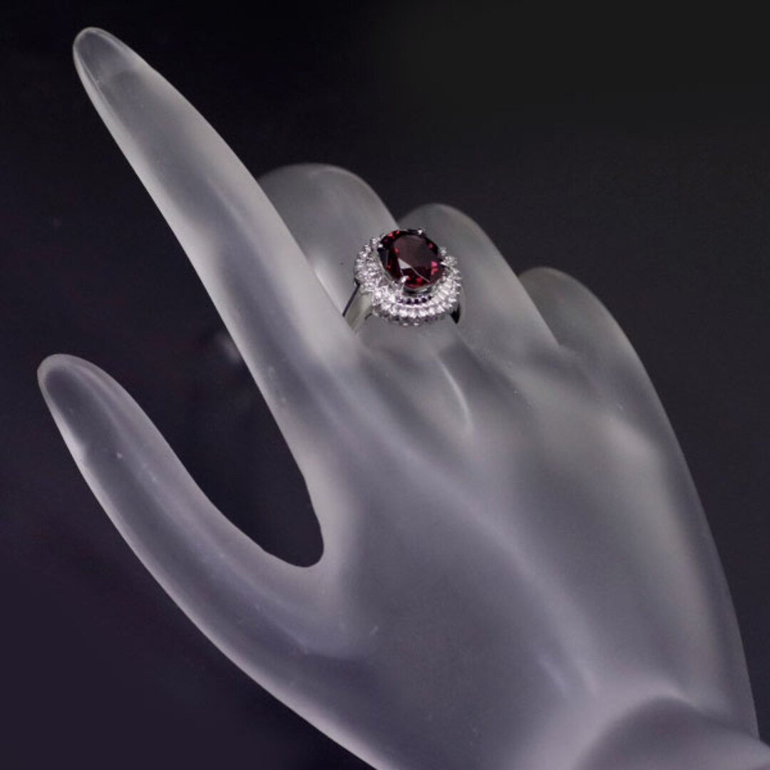 Pt900 ロードライトガーネット ダイヤモンド リング 3.75ct D0.19ct レディースのアクセサリー(リング(指輪))の商品写真