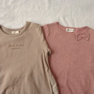 エイチアンドエム(H&M)の女の子 長袖トップス 110〜120cm 2枚(Tシャツ/カットソー)