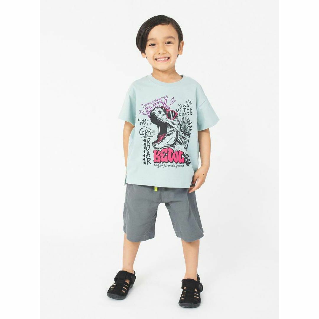 Branshes(ブランシェス)の新品　branshes T-REX半袖Tシャツ　子供服　恐竜　ブルー　90cm キッズ/ベビー/マタニティのキッズ服男の子用(90cm~)(Tシャツ/カットソー)の商品写真