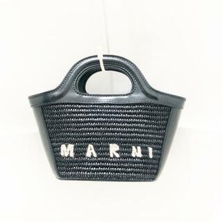 マルニ(Marni)のMARNI(マルニ) トートバッグ美品  トロピカリア BMMP006700 黒 ミニバッグ/かごバッグ ラフィア×レザー(トートバッグ)