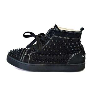 Christian Louboutin - CHRISTIAN LOUBOUTIN(クリスチャンルブタン) スニーカー 38 レディース 黒 ハイカット/スタッズ スエード