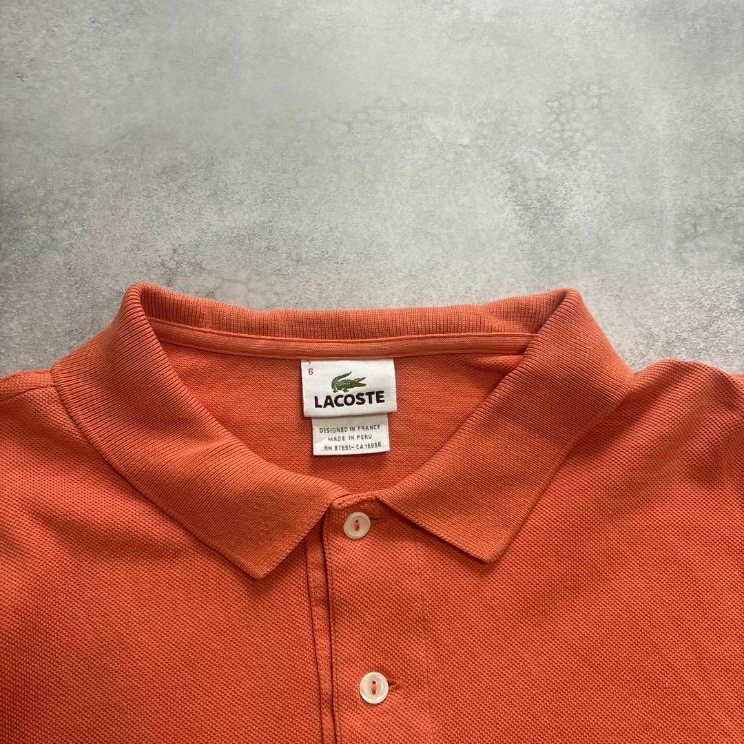 LACOSTE(ラコステ)のLACOSTEラコステ　半袖　刺繍ロゴ　ポロシャツ　古着　ストリート メンズのトップス(ポロシャツ)の商品写真