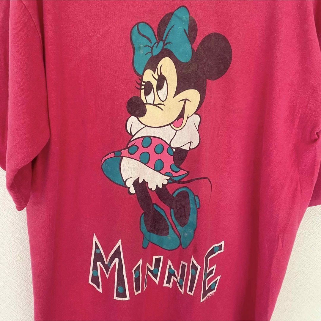 Disney(ディズニー)の【レア】ヴィンテージ　90年代　ミニーマウス　Tシャツ　ピンク　ディズニー レディースのトップス(Tシャツ(半袖/袖なし))の商品写真