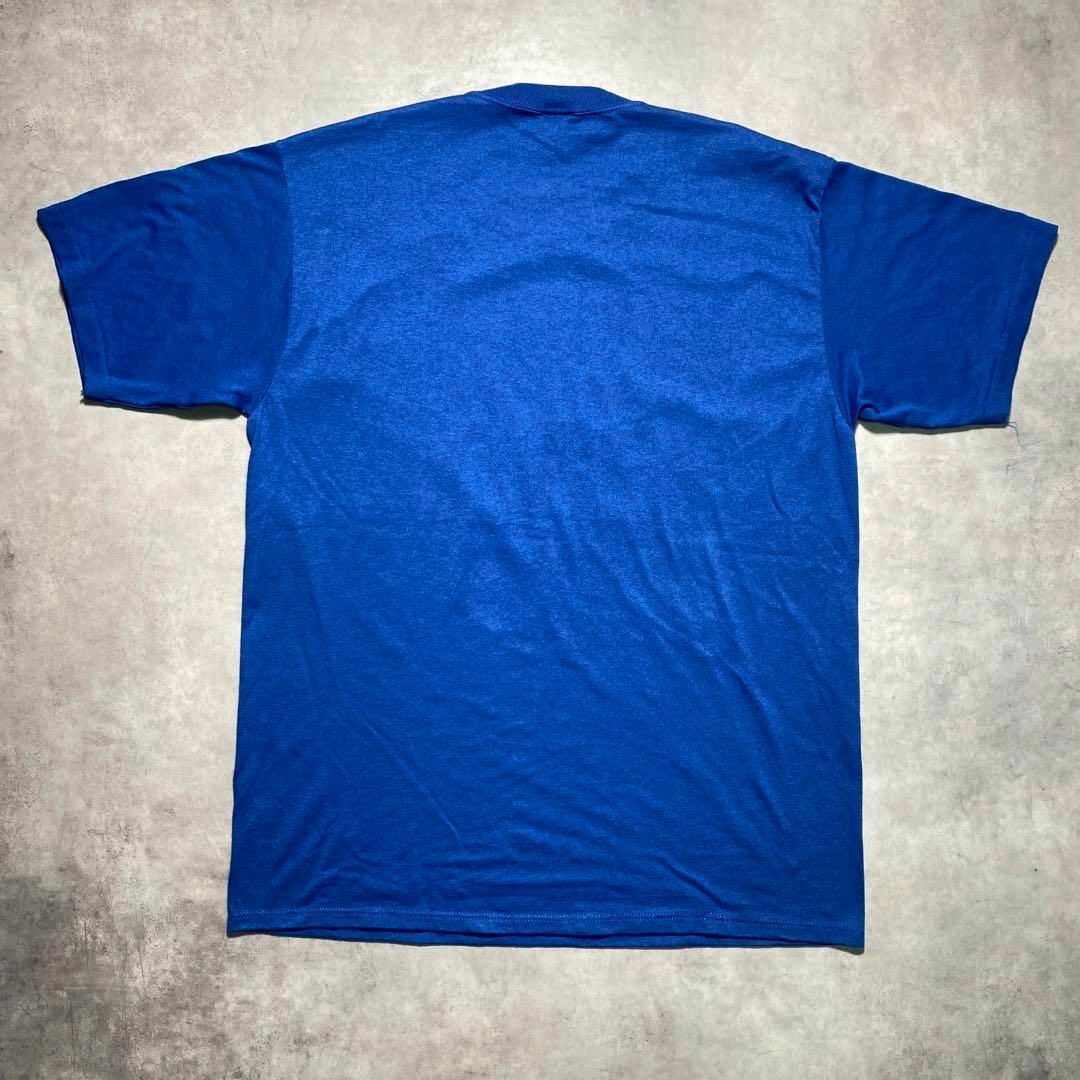 JERZEES(ジャージーズ)のOld fart. ブルーTシャツ XLサイズ JERZEES USA製 90s メンズのトップス(Tシャツ/カットソー(半袖/袖なし))の商品写真