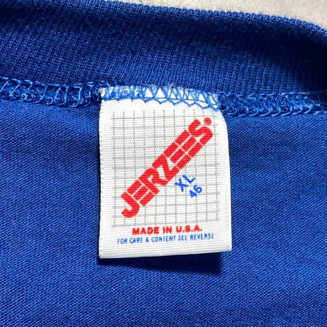 JERZEES(ジャージーズ)のOld fart. ブルーTシャツ XLサイズ JERZEES USA製 90s メンズのトップス(Tシャツ/カットソー(半袖/袖なし))の商品写真