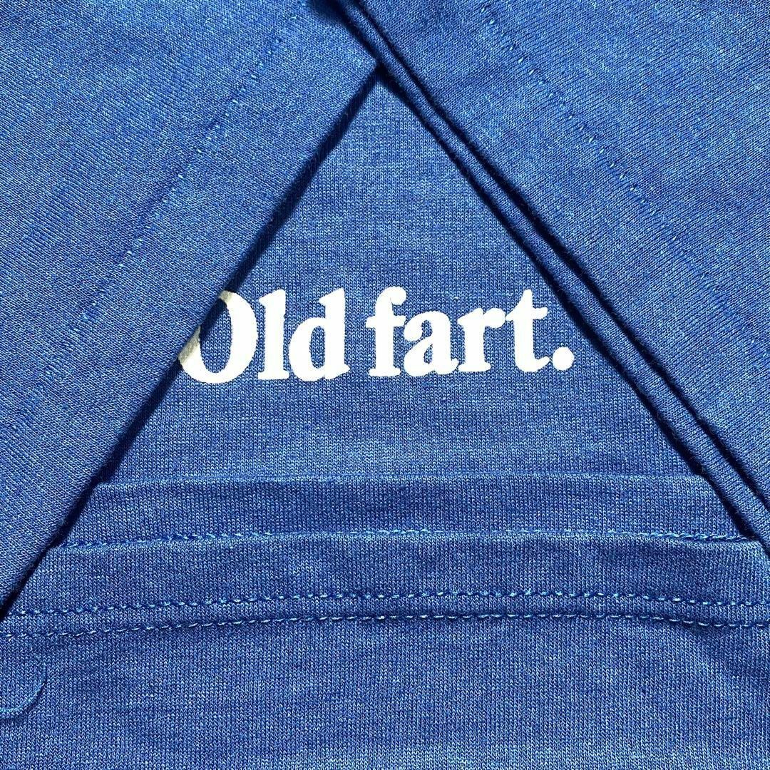 JERZEES(ジャージーズ)のOld fart. ブルーTシャツ XLサイズ JERZEES USA製 90s メンズのトップス(Tシャツ/カットソー(半袖/袖なし))の商品写真