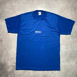 ジャージーズ(JERZEES)のOld fart. ブルーTシャツ XLサイズ JERZEES USA製 90s(Tシャツ/カットソー(半袖/袖なし))