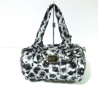 マークバイマークジェイコブス(MARC BY MARC JACOBS)のMARC BY MARC JACOBS(マークバイマークジェイコブス) ボストンバッグ - 黒×白 花柄/ロゴキルティング/ミニボストンバッグ 化学繊維(ボストンバッグ)