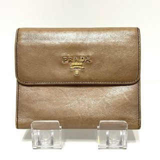 プラダ(PRADA)のPRADA(プラダ) 3つ折り財布 - ピンクベージュ レザー(財布)