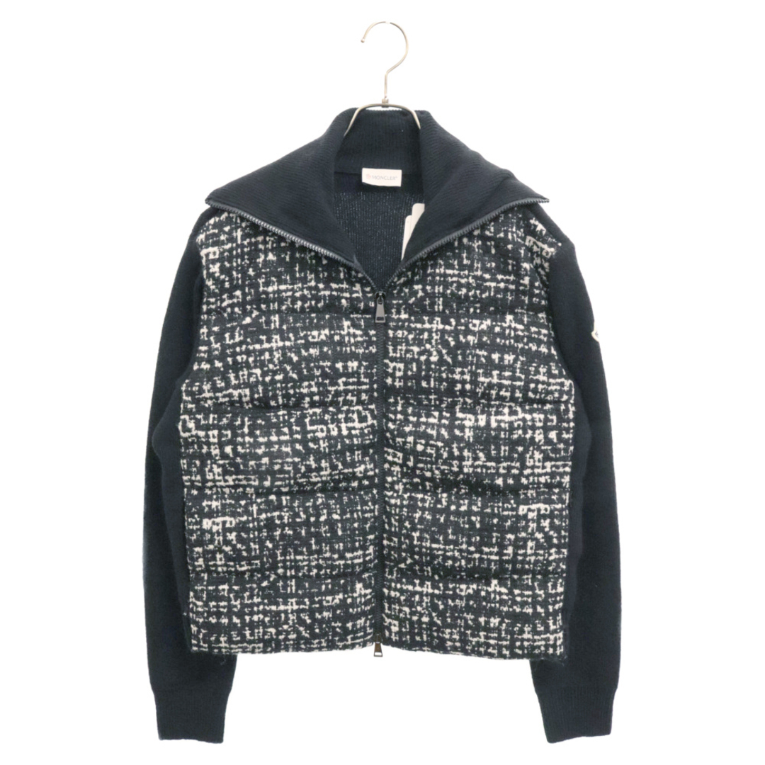 MONCLER(モンクレール)のMONCLER モンクレール Cardigan Tricot ダウン 切替 ジップアップ カーディガン I20939B00010 M1241 ブラック/ホワイト レディース レディースのジャケット/アウター(ダウンジャケット)の商品写真