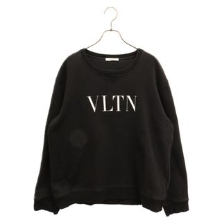 ヴァレンティノ(VALENTINO)のVALENTINO ヴァレンチノ 20SS VLTN フロントロゴプリント クルーネック スウェットトレーナー ブラック RV3MF10G3TV(スウェット)