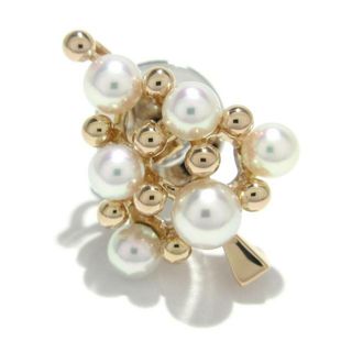 ミキモト(MIKIMOTO)のmikimoto(ミキモト) ブローチ美品  - K18PG×パール 白 木(ブローチ/コサージュ)