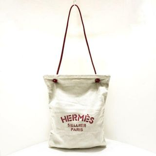 エルメス(Hermes)のHERMES(エルメス) ショルダーバッグ アリーヌ アイボリー×レッド コットン×レザー(ショルダーバッグ)