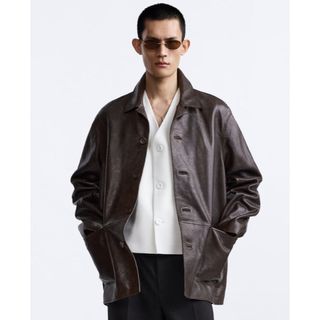 ザラ(ZARA)のzara man edition ss’24レザージャケット(レザージャケット)