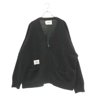 ダブルタップス(W)taps)のWTAPS ダブルタップス 21AW PALMER SWEATER パルマー ニット ジップアップカーディガン ブラック 212MADT-KNM01(カーディガン)