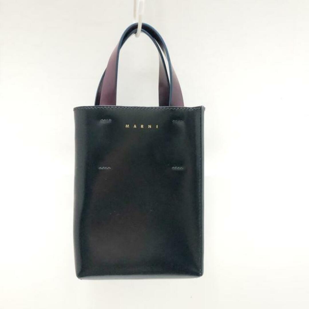 Marni(マルニ)のMARNI(マルニ) トートバッグ ミュゼオ SHMP0050Y0 黒×ボルドー レザー レディースのバッグ(トートバッグ)の商品写真