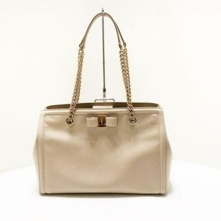 SalvatoreFerragamo(サルバトーレフェラガモ) ショルダーバッグ ヴァラ ベージュ チェーンショルダー レザー