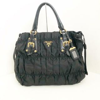 プラダ(PRADA)のPRADA(プラダ) トートバッグ ギャザーバッグ BN1788 黒 革タグ ナイロン×レザー(トートバッグ)