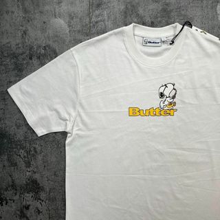 【ButterGoods】スヌーピーコラボTシャツホワイトXLサイズ スケボー(Tシャツ/カットソー(半袖/袖なし))