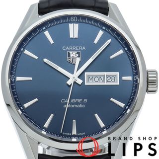 タグホイヤー(TAG Heuer)のタグ・ホイヤー カレラ キャリバー 5 デイデイト ブルー Carrera Calibre 5 Day-Date WAR201E.FC6292 箱 保証書 SS/革 メンズ時計 ブルー 仕上げ済 美品 【中古】(その他)