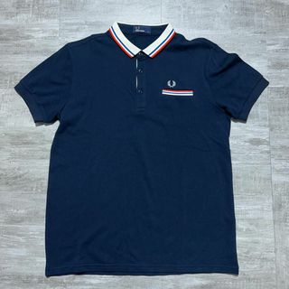 フレッドペリー(FRED PERRY)の美品 FRED PERRY フレッドペリー ネイビー ポロシャツ L 半袖(ポロシャツ)