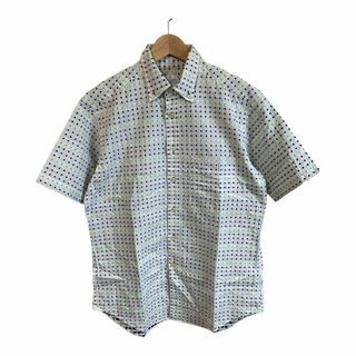 Reason シャツ　半袖　ドット　ホワイト　白　3 L メンズ　古着　夏(Tシャツ/カットソー(半袖/袖なし))