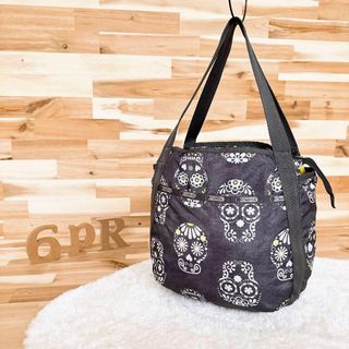 LeSportsac - 【レスポートサック】スカル フラワー トートバッグ スチームパンク グレー×白