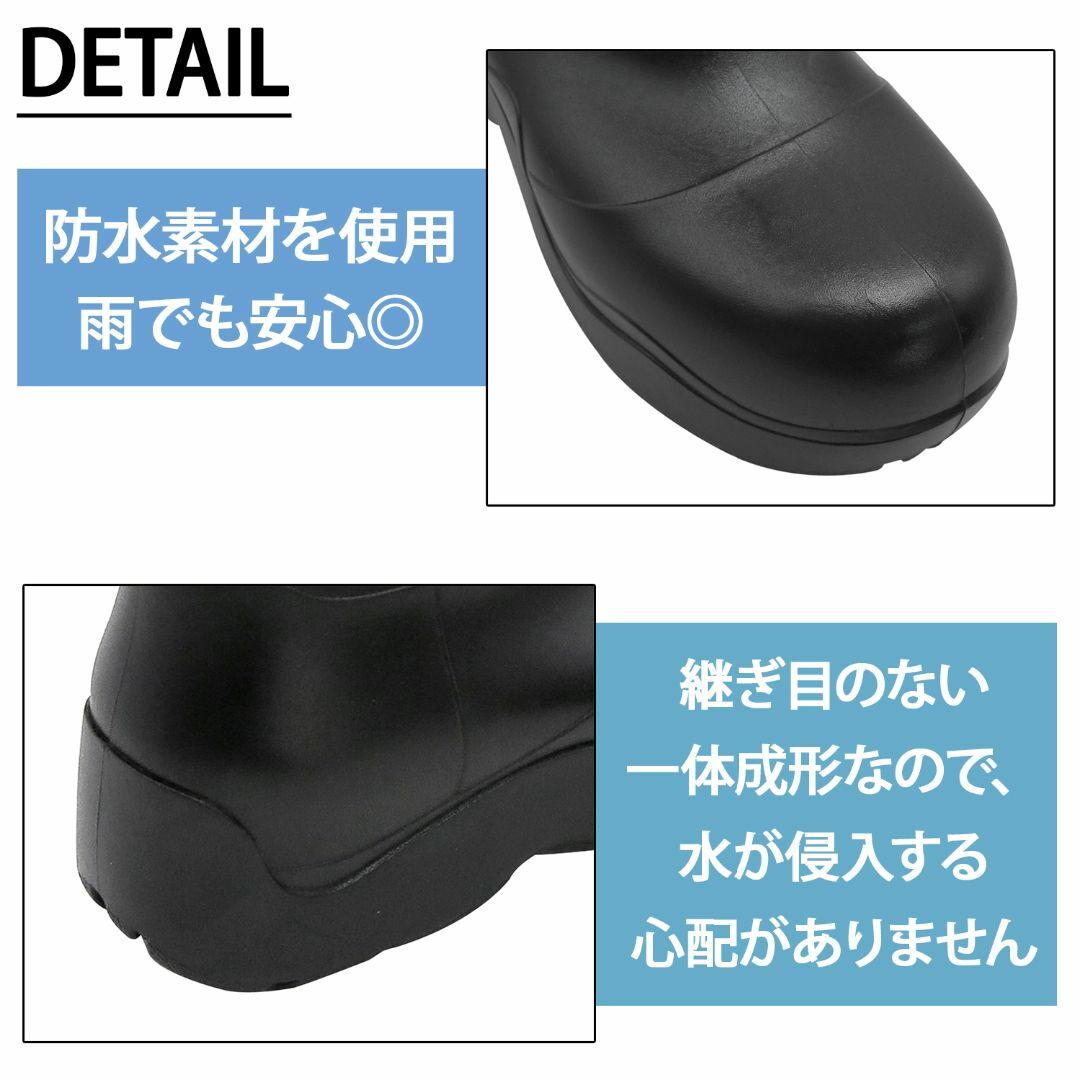 【新品】ショート レインシューズ レインブーツ レディース ブラック レディースの靴/シューズ(レインブーツ/長靴)の商品写真