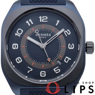 Hermes - エルメス H08 XL ウォッチ 39mm オートマチック ブルー H08 XL Watch 39mm オートマチック SP1.744/W056950WW00 箱 保証書 チタン/ラバー メンズ時計 グレー 美品 【新品】