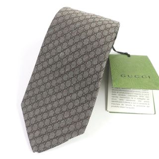 グッチ(Gucci)の未使用品□GUCCI グッチ 現行品 765058 インターロッキングG シルクウールジャカード ネクタイ キャメル ブラウン 148×7cm イタリア製 正規品 メンズ 定価29,700円(ネクタイ)