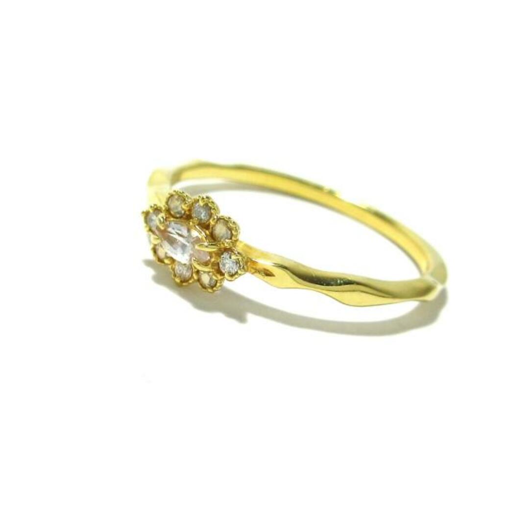 agete(アガット)のagete(アガット) リング美品  - K18YG×ダイヤモンド×カラーストーン クリア 8Pダイヤ/メレダイヤ0.05ct レディースのアクセサリー(リング(指輪))の商品写真