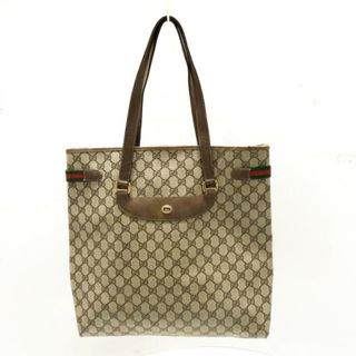 グッチ(Gucci)のGUCCI(グッチ) トートバッグ アクセサリーコレクション/GGプラス・GGスプリーム ベージュ×ブラウン×マルチ PVC(塩化ビニール)×レザー(トートバッグ)