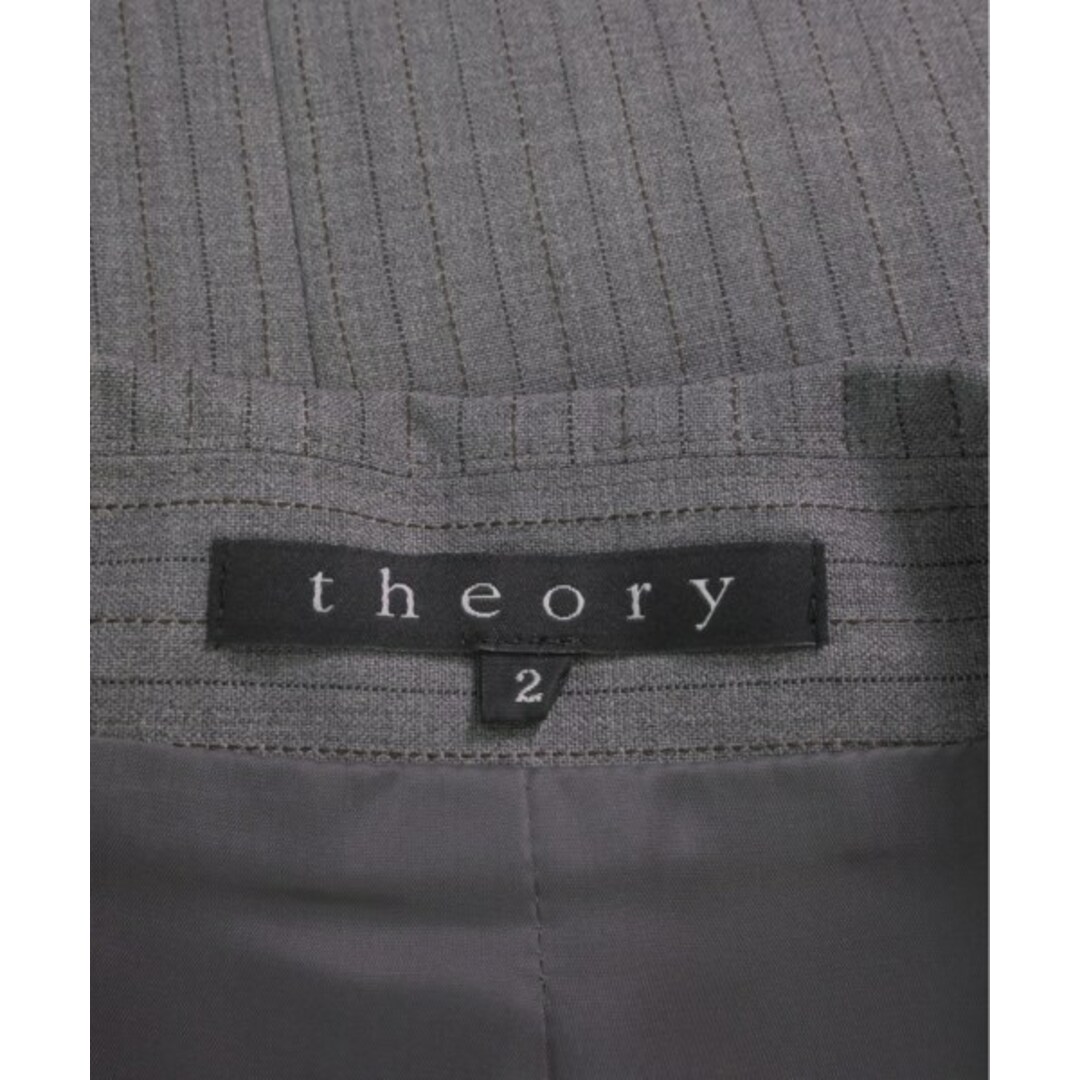 theory(セオリー)のTheory テーラードジャケット 2(M位) グレーx紺x茶(ストライプ) 【古着】【中古】 レディースのジャケット/アウター(テーラードジャケット)の商品写真