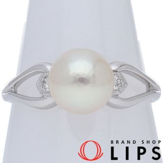 MIKIMOTO - ミキモト パールダイヤリング  P:約8.1mm(#16)(#16 幅:0.1-0.8cm) K14WG 仕上げ済 美品【中古】