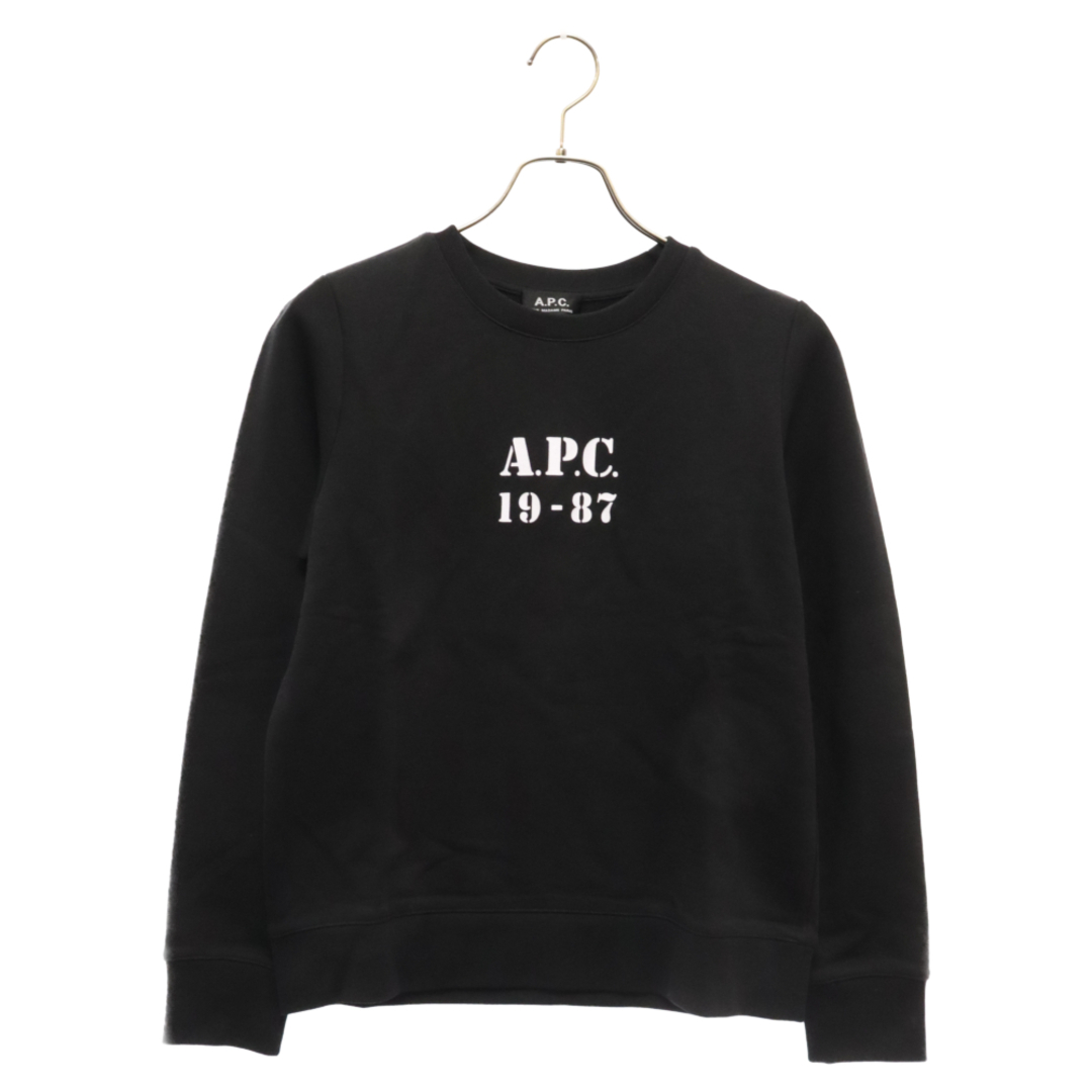 A.P.C(アーペーセー)のA.P.C アーペーセー Melissa Logo Sweatshirt プリントロゴ クルーネック スウェットトレーナー ブラック F27610 メンズのトップス(スウェット)の商品写真