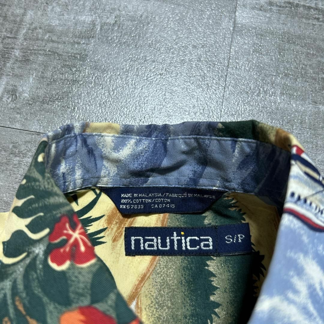 NAUTICA(ノーティカ)のNAUTICA ノーティカ 総柄 半袖シャツ アロハシャツ マリン ビーチ S メンズのトップス(Tシャツ/カットソー(半袖/袖なし))の商品写真