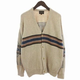 ペンドルトン(PENDLETON)のペンドルトン Vネック カーディガン ネイティブ柄 ベージュ M(カーディガン)