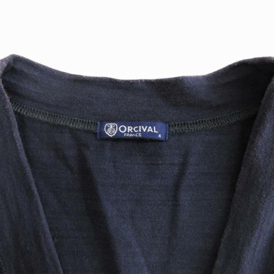 ORCIVAL(オーシバル)のオーシバル スラブ ジャージー Vネック カーディガン ネイビー 4 M-L位 メンズのトップス(カーディガン)の商品写真